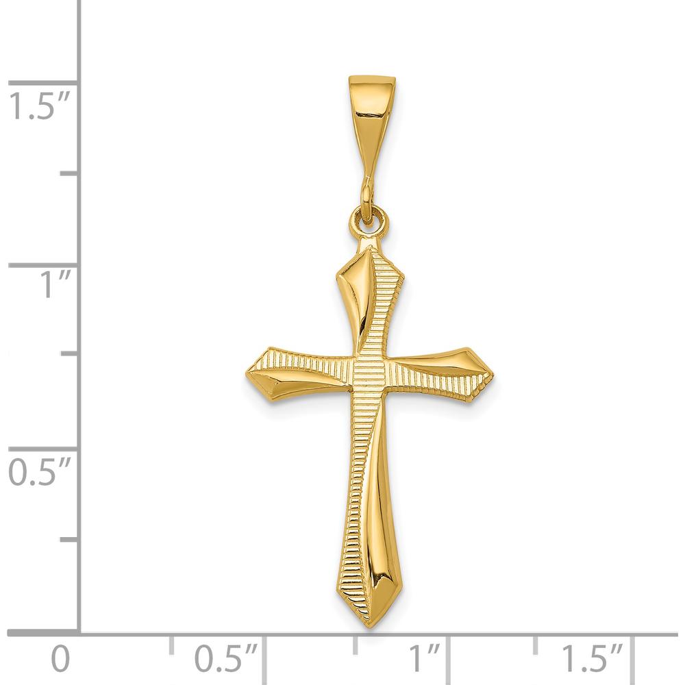 14K Yellow Gold Passion Cross Pendant - 38mm Length, 16mm Width by Oro Pregiato