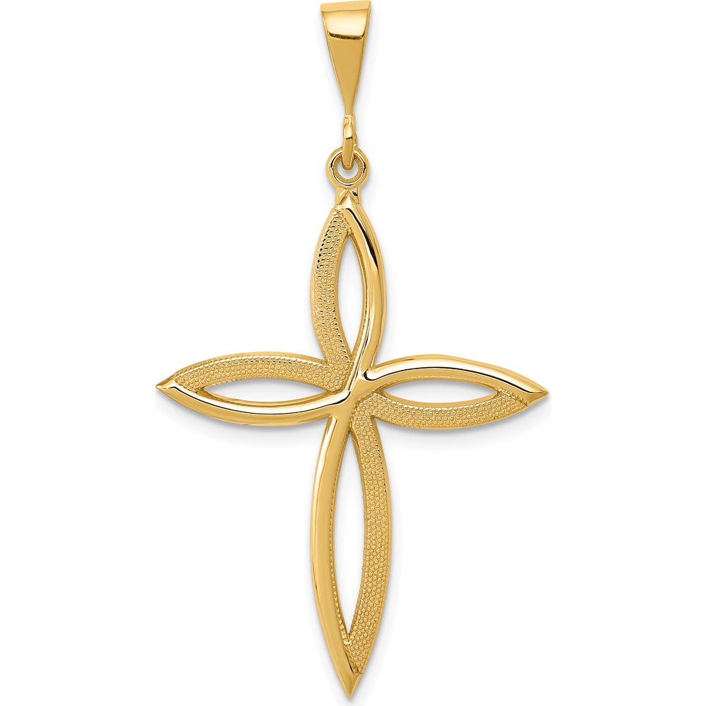 14K Yellow Gold Passion Cross Pendant - Elegant Religious Jewelry by Oro Pregiato