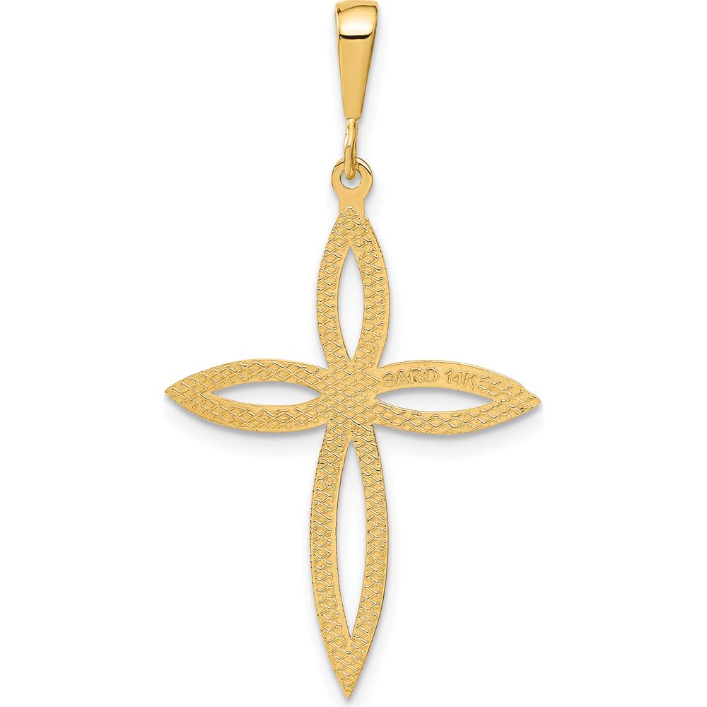 14K Yellow Gold Passion Cross Pendant - Elegant Religious Jewelry by Oro Pregiato