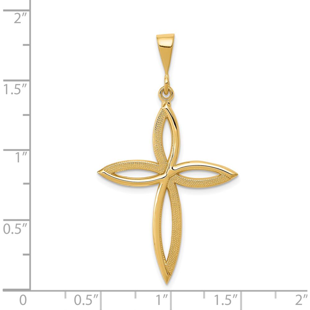 14K Yellow Gold Passion Cross Pendant - Elegant Religious Jewelry by Oro Pregiato