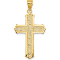 14K Yellow Gold Passion Cross Pendant Necklace - 34mm Length by Oro Pregiato