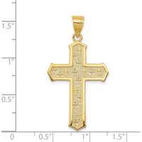 14K Yellow Gold Passion Cross Pendant Necklace - 34mm Length by Oro Pregiato