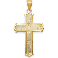 14K Yellow Gold Passion Cross Pendant Necklace - 34mm Length by Oro Pregiato