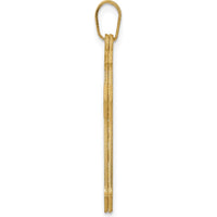 14K Yellow Gold Passion Cross Pendant - Polished Flat Back Design by Oro Pregiato