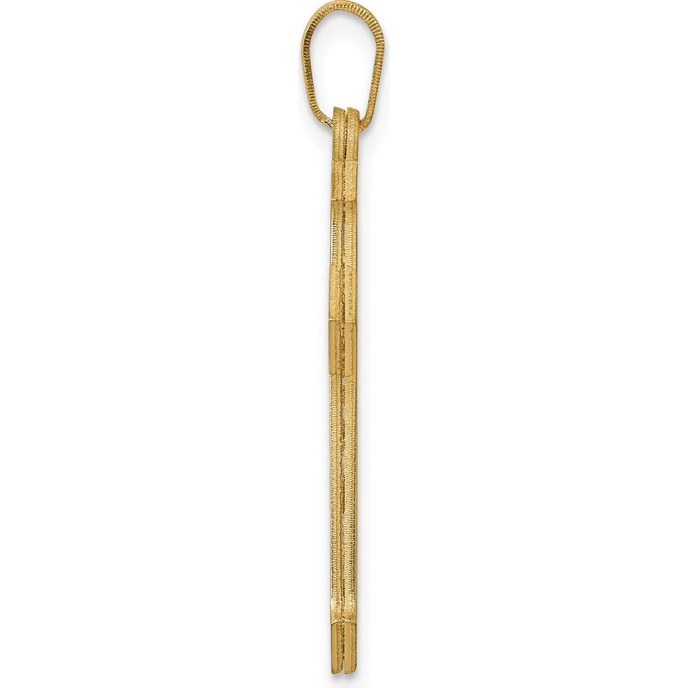 14K Yellow Gold Passion Cross Pendant - Polished Flat Back Design by Oro Pregiato
