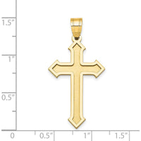 14K Yellow Gold Passion Cross Pendant - Polished Flat Back Design by Oro Pregiato