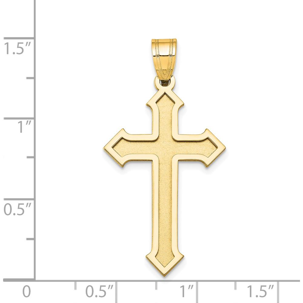 14K Yellow Gold Passion Cross Pendant - Polished Flat Back Design by Oro Pregiato