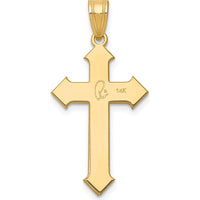 14K Yellow Gold Passion Cross Pendant - Polished Flat Back Design by Oro Pregiato