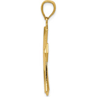 14K Yellow Gold Passion Cross Pendant with Milgrain Detail - 29mm Length by Oro Pregiato