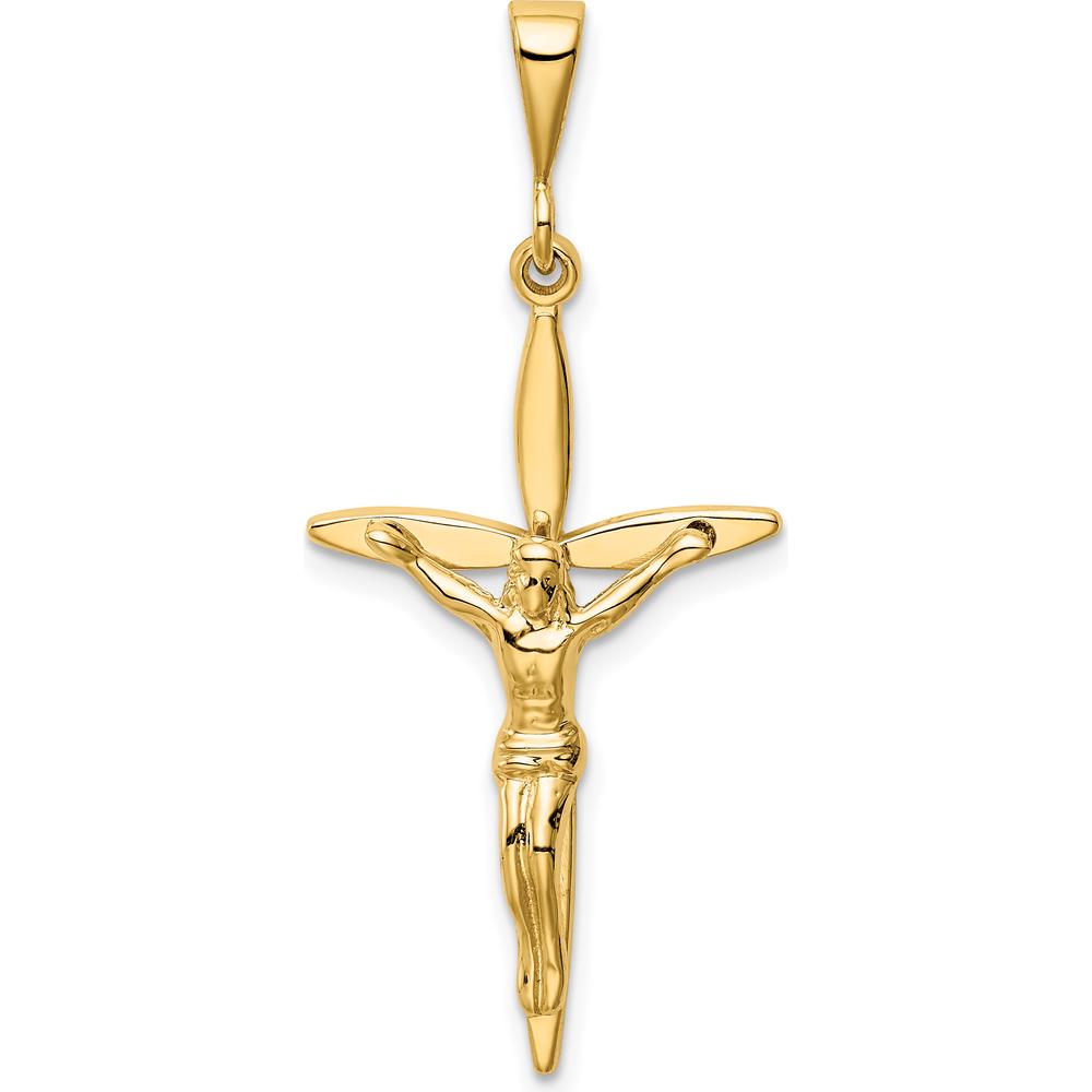 14K Yellow Gold Passion Crucifix Pendant - 41mm Length, 18mm Width by Oro Pregiato