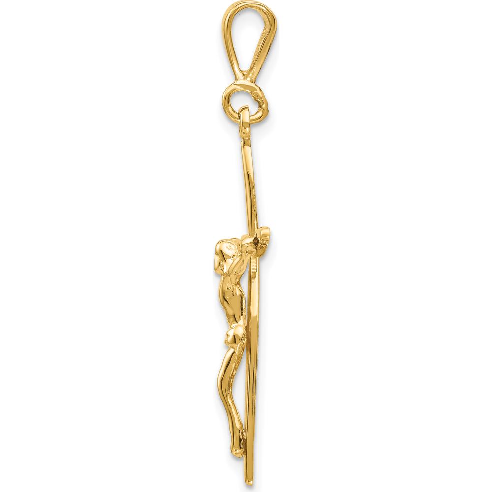 14K Yellow Gold Passion Crucifix Pendant - 41mm Length, 18mm Width by Oro Pregiato
