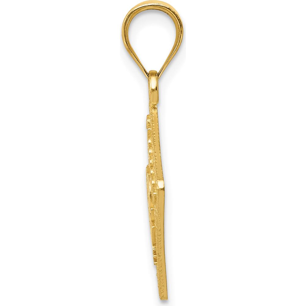 14K Yellow Gold Passport Charm with Textured Finish by Oro Pregiato
