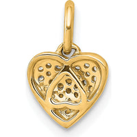 14K Yellow Gold Pave Diamond Heart Pendant - 0.004 Carat Total Diamond Weight by Oro Pregiato