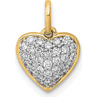 14K Yellow Gold Pave Diamond Heart Pendant - 1/5 Carat Total Diamond Weight by Monteluci Fine Jewelry