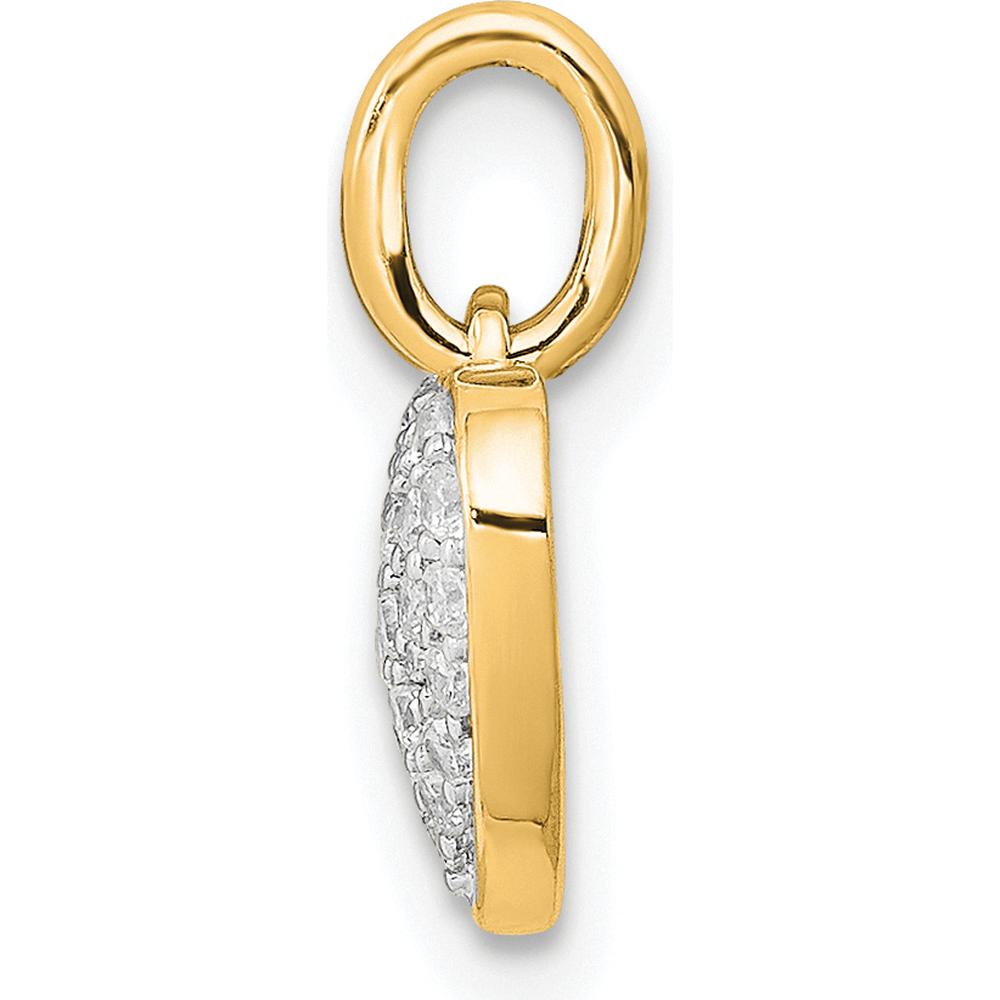 14K Yellow Gold Pave Diamond Heart Pendant - 1/5 Carat Total Diamond Weight by Monteluci Fine Jewelry