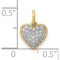 14K Yellow Gold Pave Diamond Heart Pendant - 1/5 Carat Total Diamond Weight by Monteluci Fine Jewelry