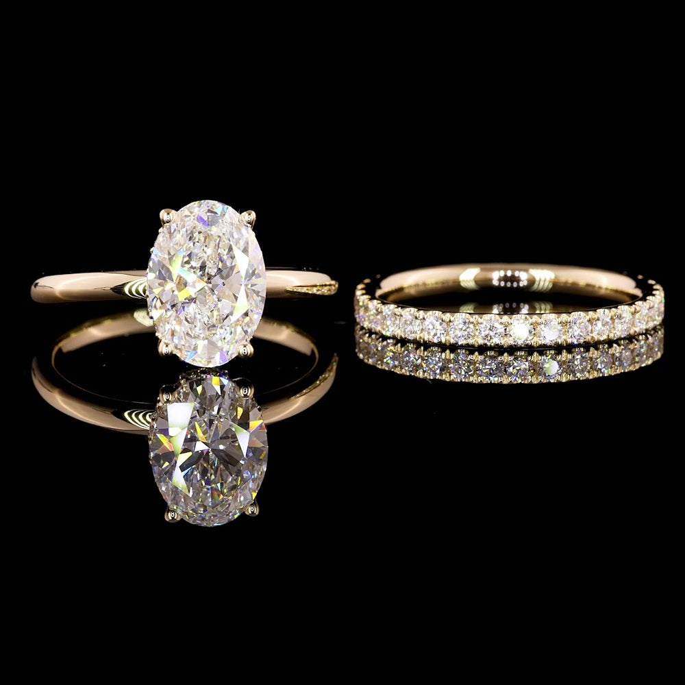 14K Yellow Gold Pave Eternity Band with 33 Round Lab-Grown Diamonds - 0.61 Carats Total Diamond Weight - Covaloro Fine Jewelry