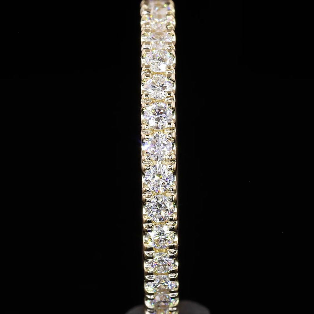 14K Yellow Gold Pave Eternity Band with 33 Round Lab-Grown Diamonds - 0.61 Carats Total Diamond Weight - Covaloro Fine Jewelry