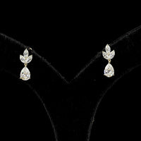 14K Yellow Gold Pear and Marquise Lab Diamond Drop Earrings - 1.90 Carats Total Diamond Weight - Covaloro Fine Jewelry