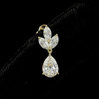 14K Yellow Gold Pear and Marquise Lab Diamond Drop Earrings - 1.90 Carats Total Diamond Weight - Covaloro Fine Jewelry