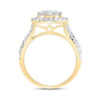 14K Yellow Gold Pear Diamond Bridal Ring - 1 1/2 Carat Total Diamond Weight