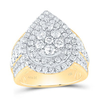 14K Yellow Gold Pear Diamond Bridal Ring - 3 Carat Total Diamond Weight