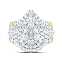 14K Yellow Gold Pear Diamond Bridal Ring - 3 Carat Total Diamond Weight