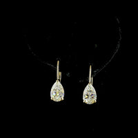 14K Yellow Gold Pear Drop Earrings with Lab-Grown E-F VVS2 Diamonds - 3.10 Carat Total Weight - Covaloro Fine Jewelry