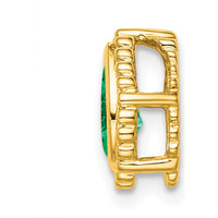 14K Yellow Gold Pear Emerald Beaded Edge Pendant - 0.5 Carat Emerald by Lumare Gioia
