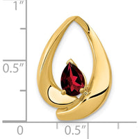 14K Yellow Gold Pear Garnet Slide Pendant - 0.85 Carat Total Garnet Weight by Lumare Gioia
