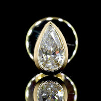 14K Yellow Gold Pear Shape Bezel-Set Lab Diamond Stud Earrings - 0.30 Carat Total Weight, E-F Color VS2 Clarity - Covaloro Fine Jewelry
