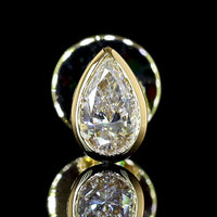 14K Yellow Gold Pear Shape Bezel Set Lab Diamond Stud Earrings - 0.33 Carat Total Weight, E-F Color VS Clarity - Covaloro Fine Jewelry