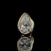 14K Yellow Gold Pear Shape Bezel Set Lab Diamond Stud Earrings - 1.00 Carats Total Weight, E-F VVS2, IGI Certified - Covaloro Fine Jewelry