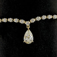 14K Yellow Gold Pear Shape Diamond Special Bracelet with Half Bezel and Prong Set Round and Pear Lab Diamonds - 3.97 Carats Total Diamond Weight - Covaloro Fine Jewelry