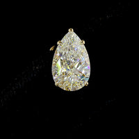 14K Yellow Gold Pear Shape Diamond Stud Earrings with North-South Prong Set Lab Diamonds - 5.04 Carat Total Weight (D-VVS2, IGI Certified) - Covaloro Fine Jewelry