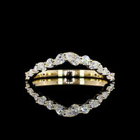 14K Yellow Gold Pear Shape Half Eternity Band with Lab-Grown Diamonds - 0.42 Carat Total Diamond Weight - Covaloro Fine Jewelry