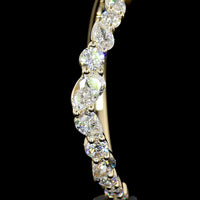 14K Yellow Gold Pear Shape Half Eternity Band with Lab-Grown Diamonds - 0.42 Carat Total Diamond Weight - Covaloro Fine Jewelry