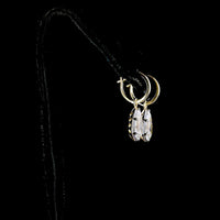 14K Yellow Gold Pear-Shape Hanging Drop Earrings with 4.03 Carat Total Weight Lab-Grown E-F VS1 Diamonds (2.03 Carats and 2.00 Carats Stones) - Covaloro Fine Jewelry