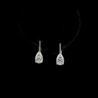 14K Yellow Gold Pear Shape Hanging Drop Earrings with Lab-Grown Diamonds - 4.20 Total Carat Weight (2.06 Carat Center Stones) - Covaloro Fine Jewelry