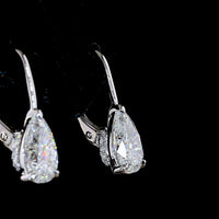 14K Yellow Gold Pear Shape Hanging Drop Earrings with Lab-Grown Diamonds - 4.20 Total Carat Weight (2.06 Carat Center Stones) - Covaloro Fine Jewelry