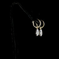 14K Yellow Gold Pear Shape Hanging Earrings with Lab-Grown D VS1 and E VS1 Diamonds - 2.04 Carats Total Diamond Weight - Covaloro Fine Jewelry
