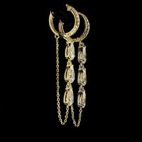 14K Yellow Gold Pear-Shape Hanging Earrings with Lab-Grown Diamonds - 3.09 Carats Total Diamond Weight - Covaloro Fine Jewelry