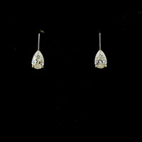 14K Yellow Gold Pear Shape Hanging Earrings with Lab-Grown F VS1 Diamonds - 5.05 Total Carat Weight - Covaloro Fine Jewelry