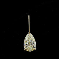14K Yellow Gold Pear Shape Hanging Earrings with Lab-Grown F VS1 Diamonds - 5.05 Total Carat Weight - Covaloro Fine Jewelry