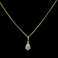 14K Yellow Gold Pear Shape Lab Diamond Solitaire Pendant with Black Rhodium Accents - 0.31 Carat Total Weight - Covaloro Fine Jewelry