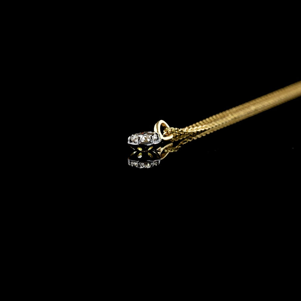 14K Yellow Gold Pear Shape Lab Diamond Solitaire Pendant with Black Rhodium Accents - 0.31 Carat Total Weight - Covaloro Fine Jewelry