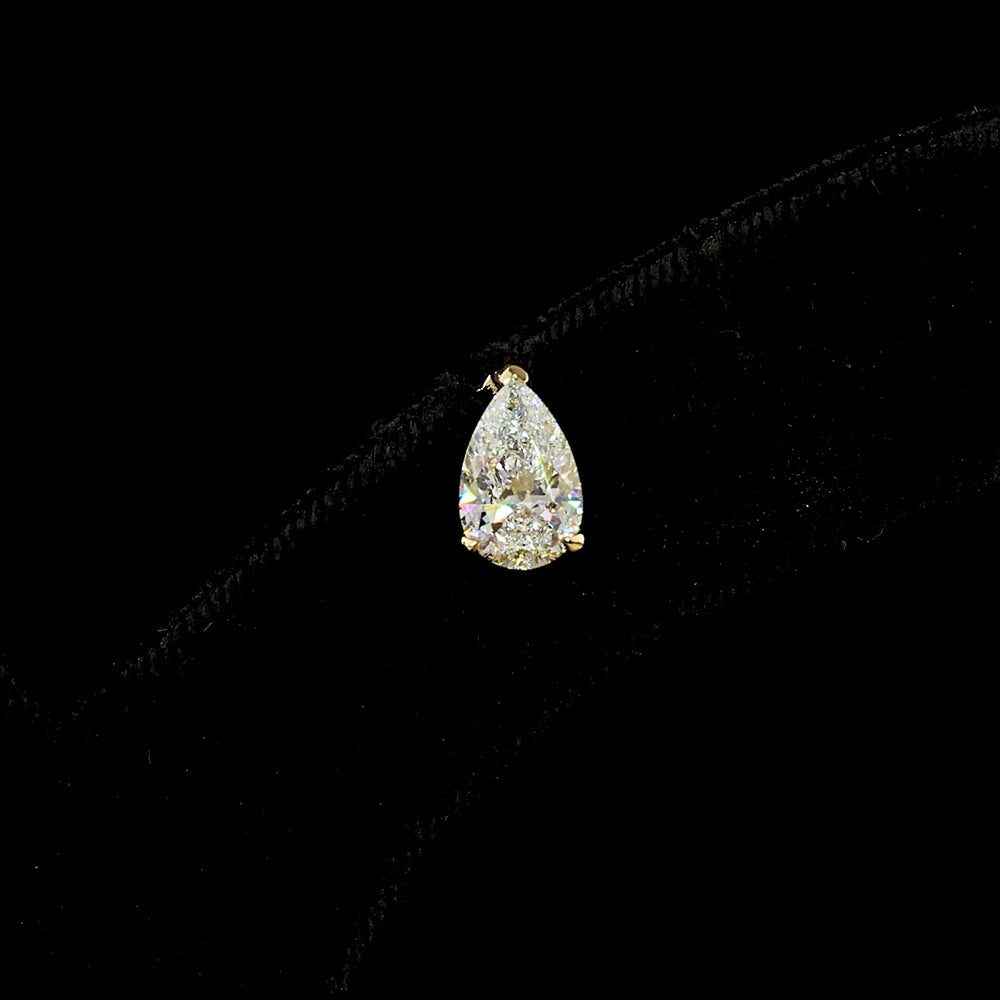 14K Yellow Gold Pear Shape Lab Diamond Stud Earrings - 2.47 Carats Total Diamond Weight (GIA Certified) - Covaloro Fine Jewelry