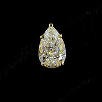 14K Yellow Gold Pear-Shape Lab Diamond Stud Earrings - 3.53 Total Carat Weight, E-F VVS2 IGI Certified - Covaloro Fine Jewelry