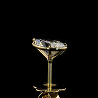 14K Yellow Gold Pear Shape Lab Diamond Stud Earrings with Bezel and Prong Setting - 2.03 Carat Total Weight - Covaloro Fine Jewelry