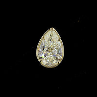 14K Yellow Gold Pear Shape Lab Diamond Stud Earrings with Bezel-Prong Settings - 5.00 Carat Total Weight, F VS1 Clarity - Covaloro Fine Jewelry